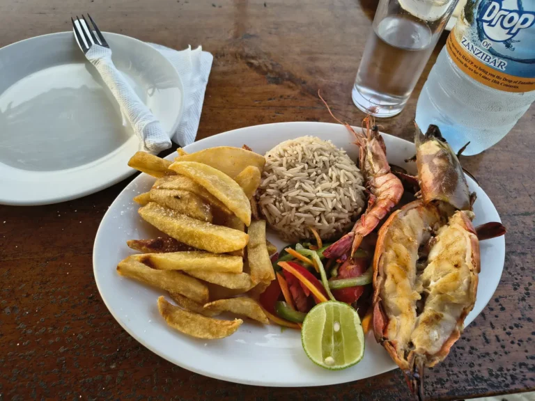 Seafood im Strandrestaurant